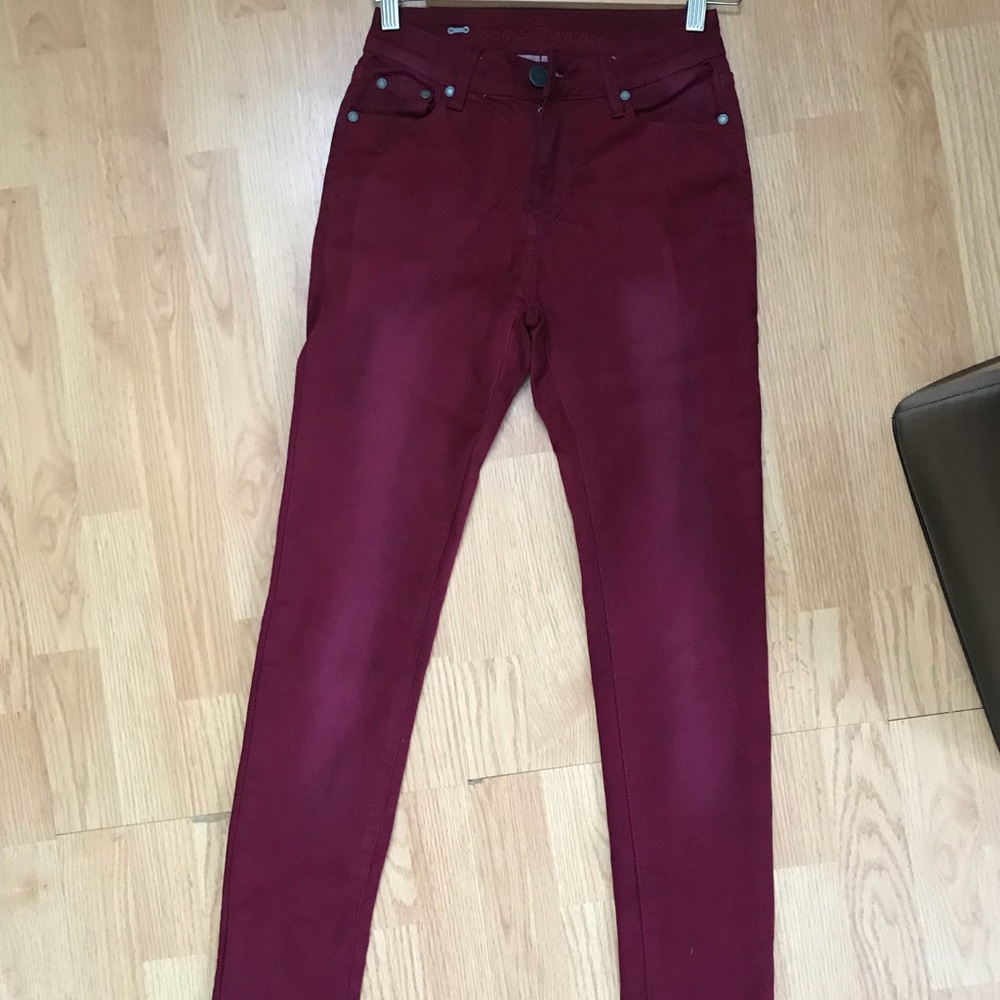 Maroon skinny jeans